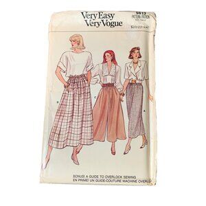 Vintage 1983 Vogue Sewing Pattern 9813 Misses Skirt Pants Size 20-22-24